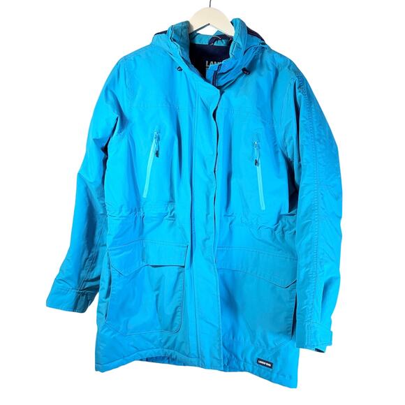 Lands' End Women's Squall Waterproof Insulated Parka Rain Jacket Size L - Picture 1 of 7